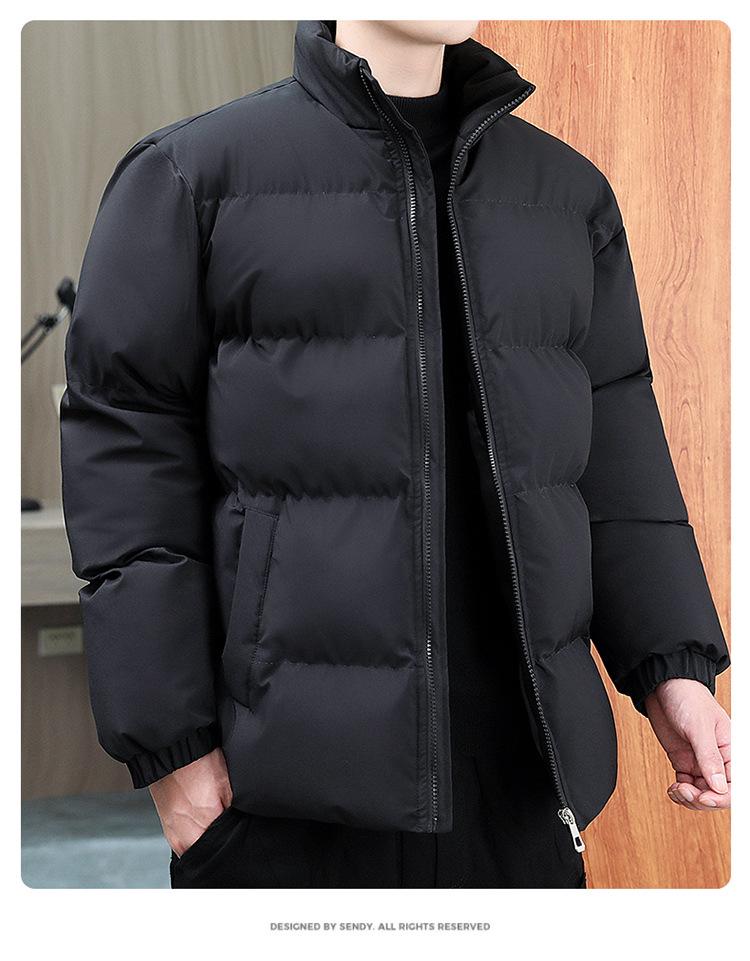 Men's High-End Velvet Thickened Winter Cotton Padded Jacket - Warm Bread Style
