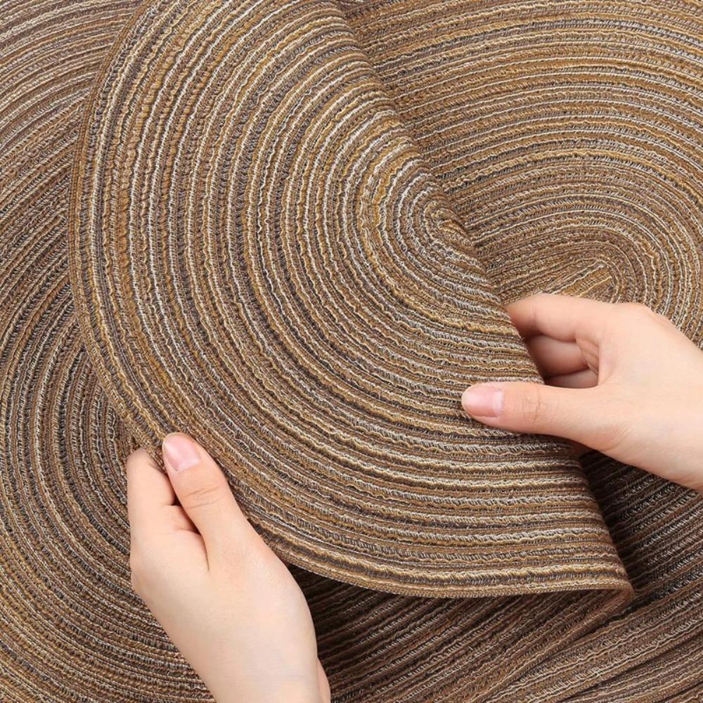 Oval Table Mats Coasters Hand-woven Pot Mat Creative Braided Table Place Mats for Dining Table