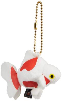Goldfish Bell Ryukin Mascot Keychain WHITE