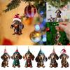 Festive Acrylic Dachshund Car Pendant Whimsical Interior Decoration For Christmas