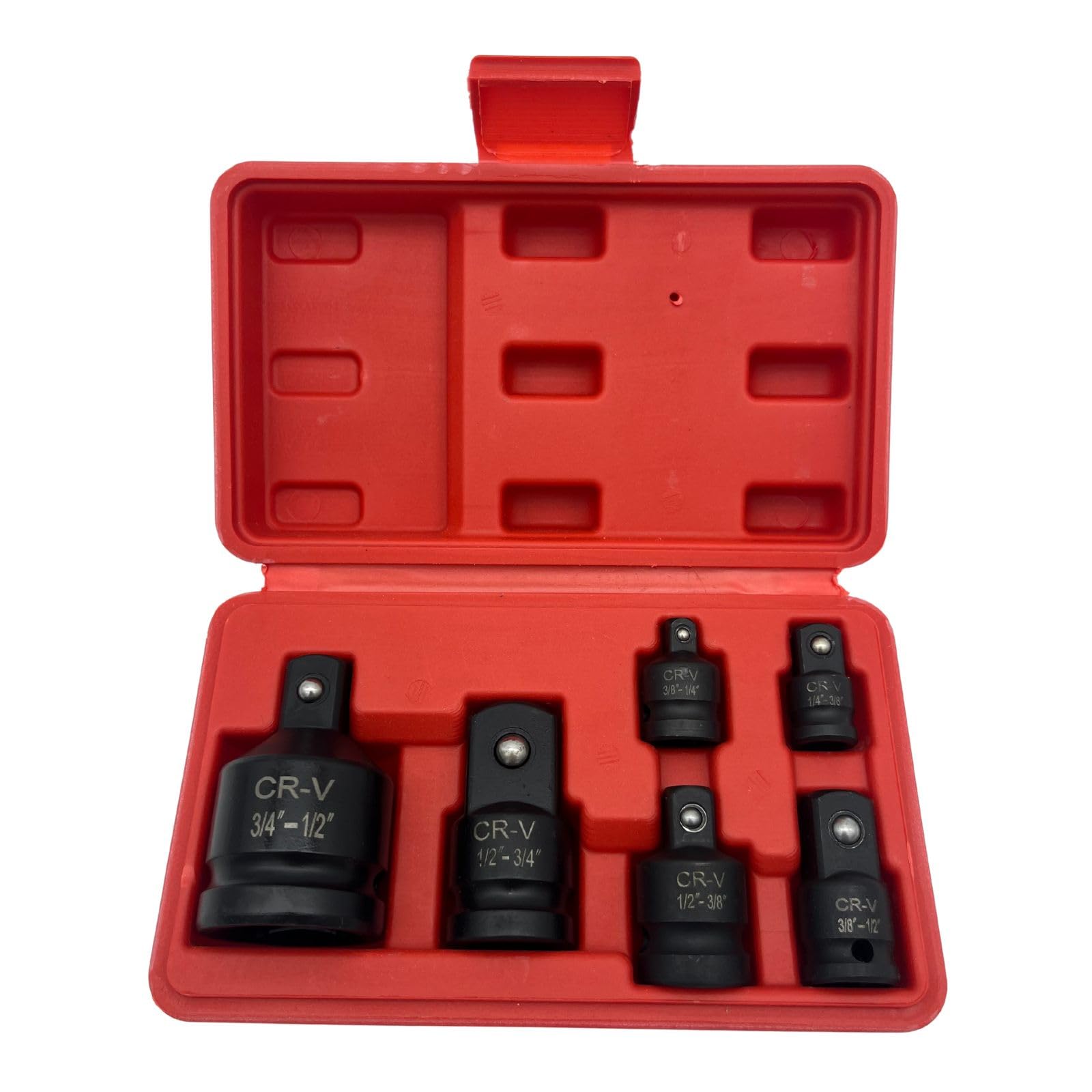 

VERUNIS Динамометрический ключ Адаптер для преобразования торцевых головок Ударный В комплекте Кейс Набор Дюймовый Черный 6 штук 1/4 3/8 1/2 3/4 чёрный