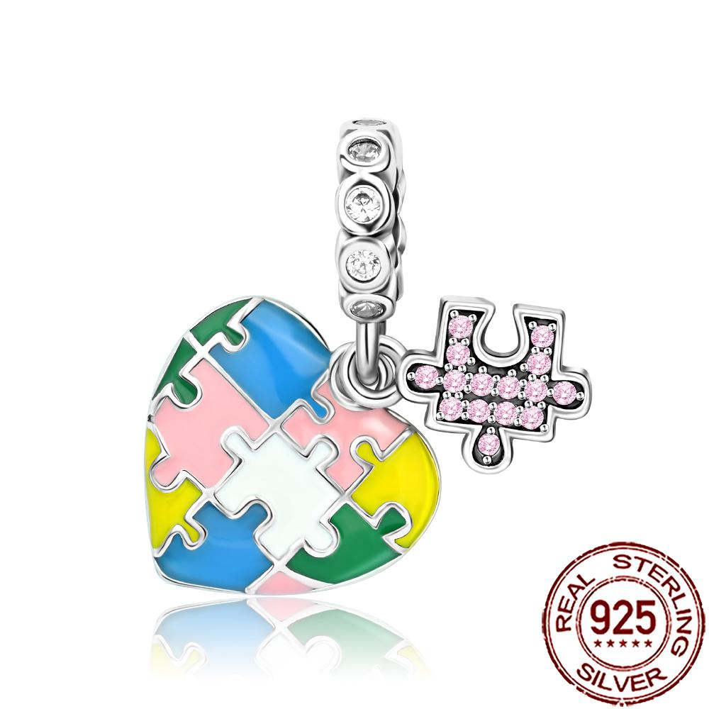 New Charms Copper Sparkling Mum Mother Family Love Heart Beads Fit Original Bracelet Necklace Diy Jewelry