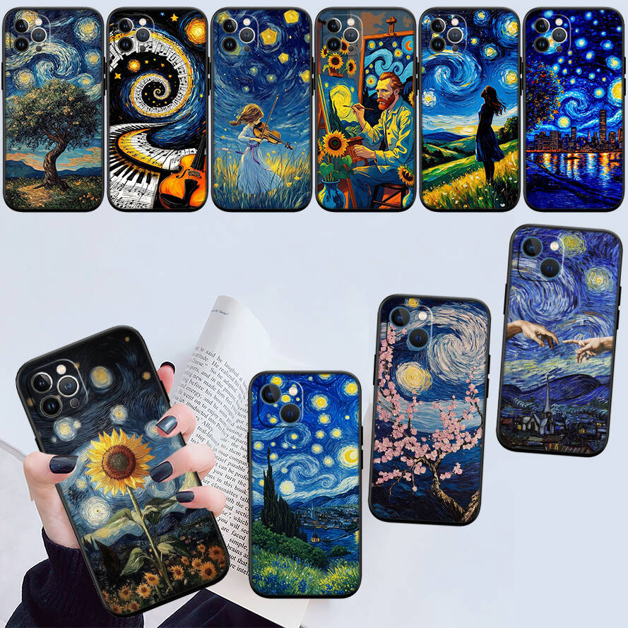 Starry Night Van Gogh Phone Case for Redmi Note 12 12S 12C 13 13C 13R 14 14S 14R 14C 11A 13X A3 A3X A4 A5 Pro Max Plus