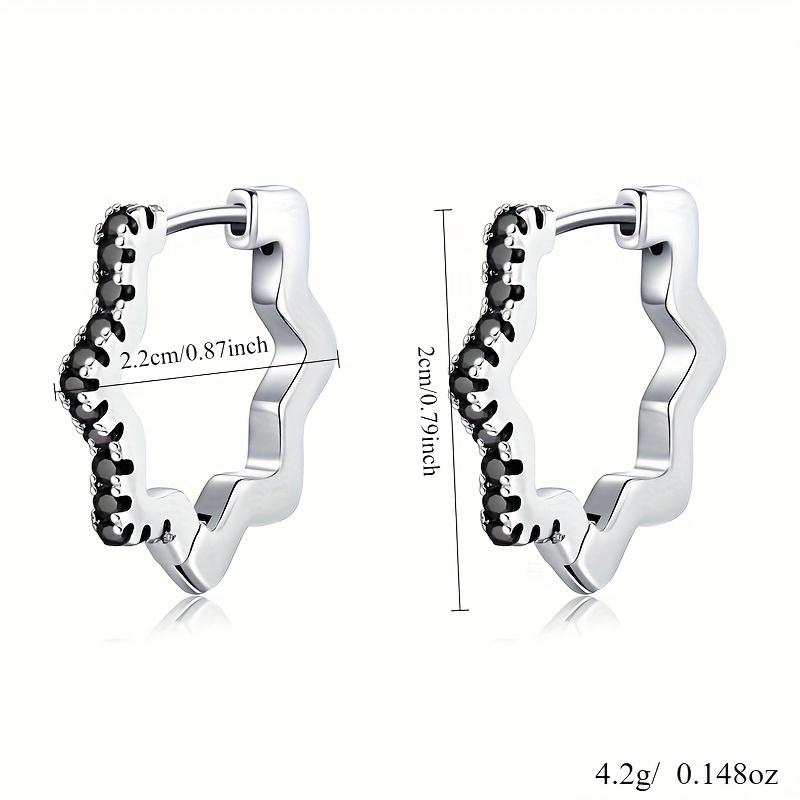 Black Awn Obručové náušnice z čierneho kameňa pre ženy