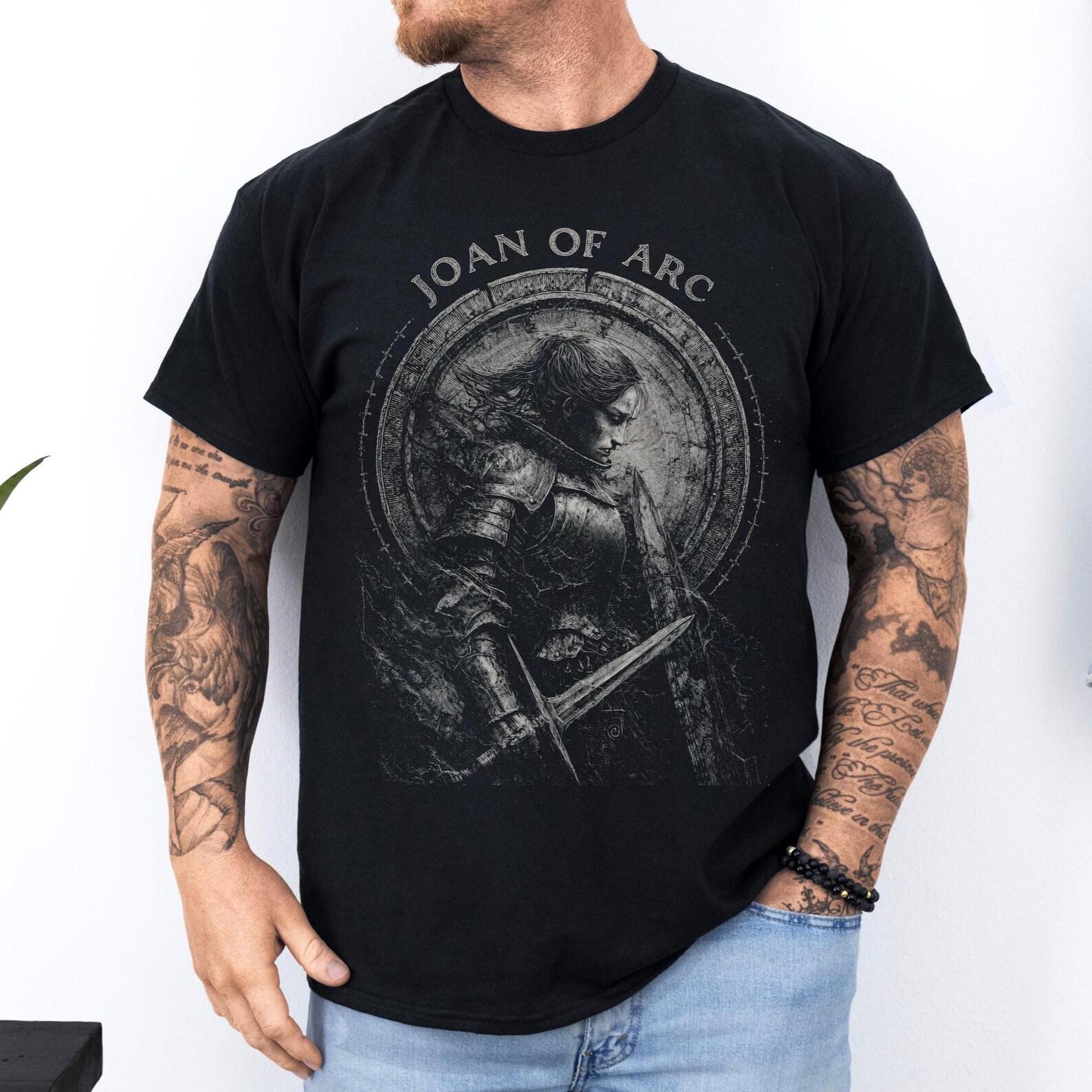 Joan of Arc Shirt: Medieval Warrior T-Shirt | Feminine Power Unisex Tee | Gothic Knight Shirt XL