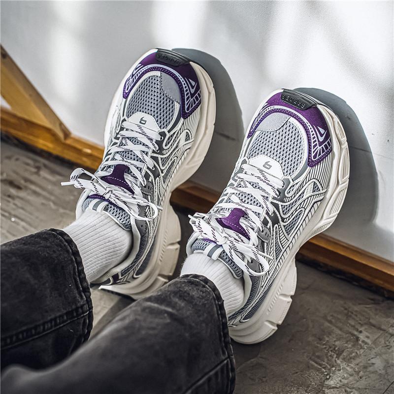 Men's Retro Chunky Sneakers Breathable Mesh Non-slip Casual Sports Shoes