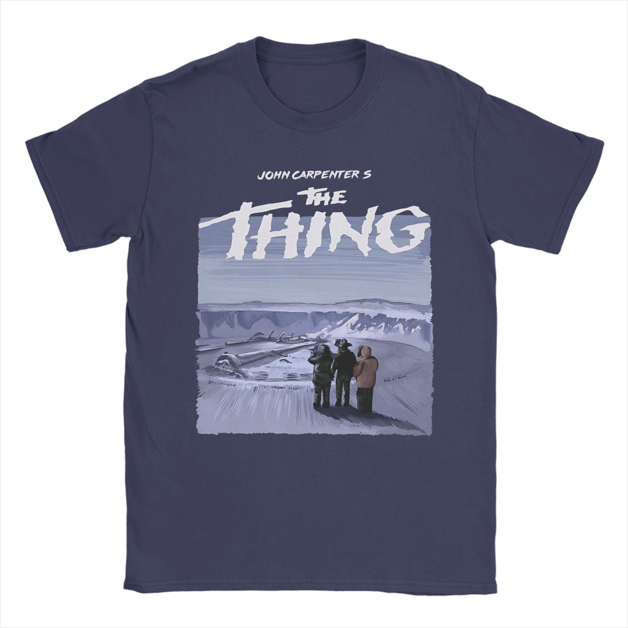 

Hipster The Thing Horror Movie T-Shirts for Men Crew Neck Pure Cotton T Shirt Short Sleeve Tees Unique Clothes 3XL