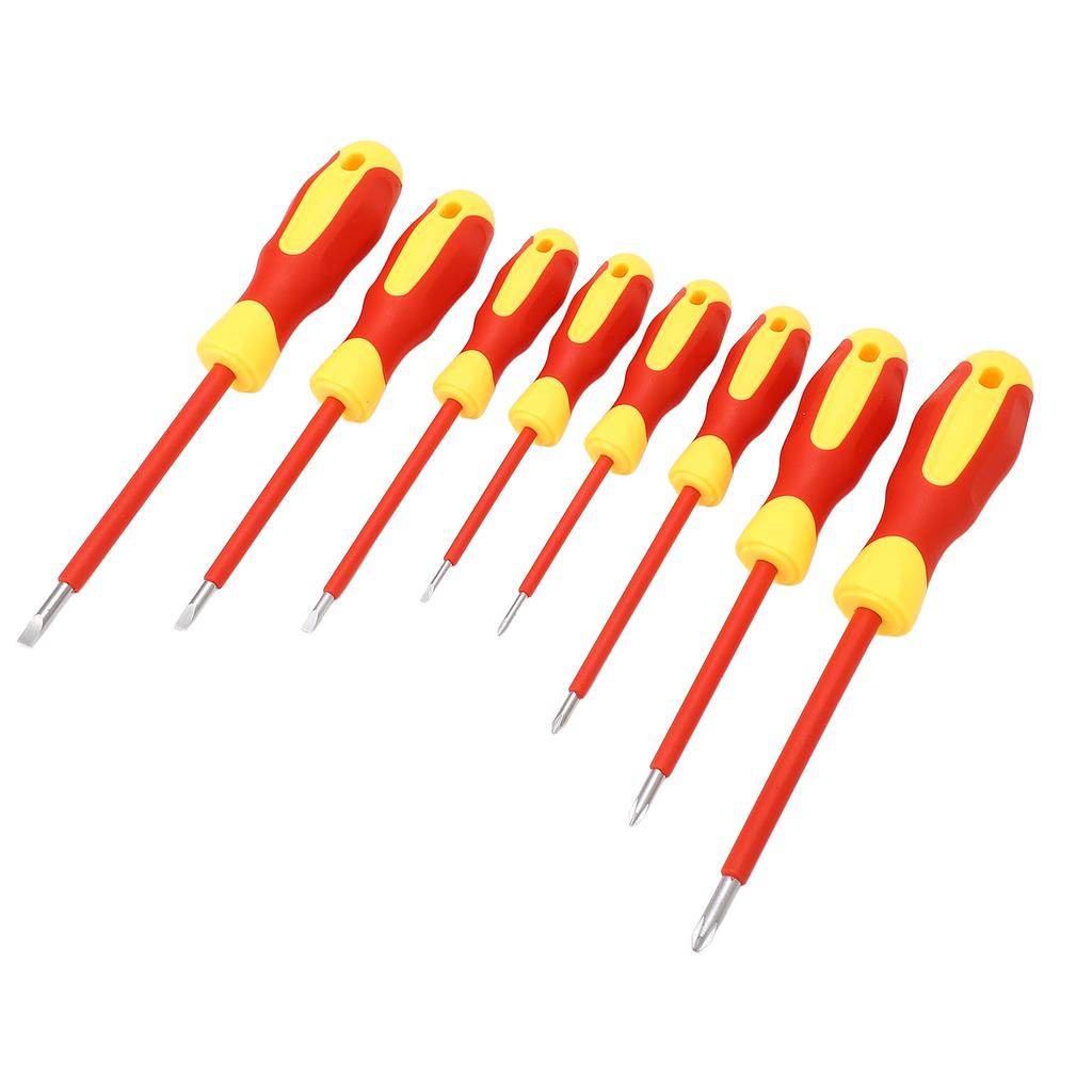 8 Piece 500V Insulated Screwdriver Set with Magnetic Tip Cross Slot Screwdriver Assortment Kit for