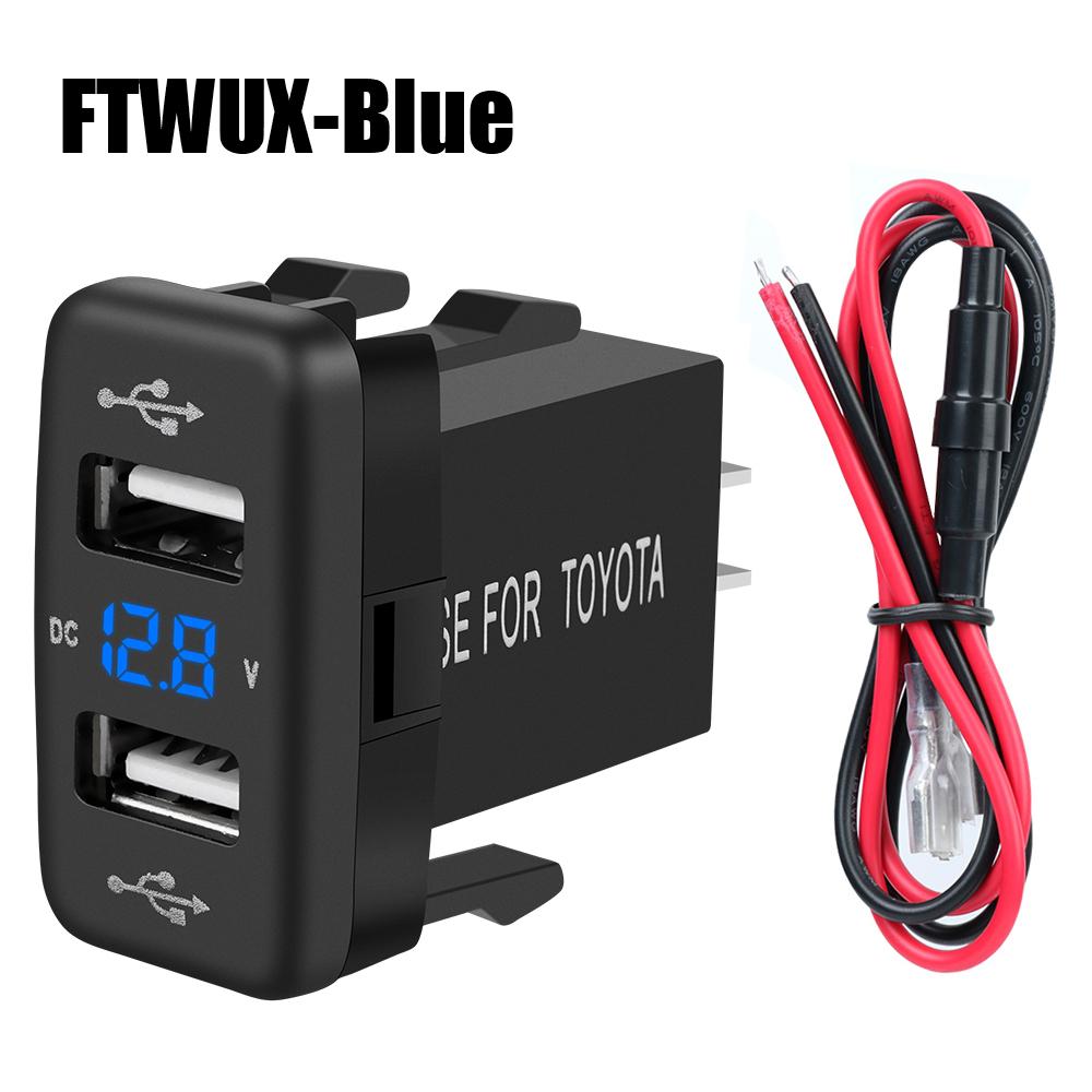 

For Toyota Quick Charge 4.2A Dual USB Voltmeter Power Adapter Dual USB QC Car Socket Charger New For Mobile Phone 12-24V