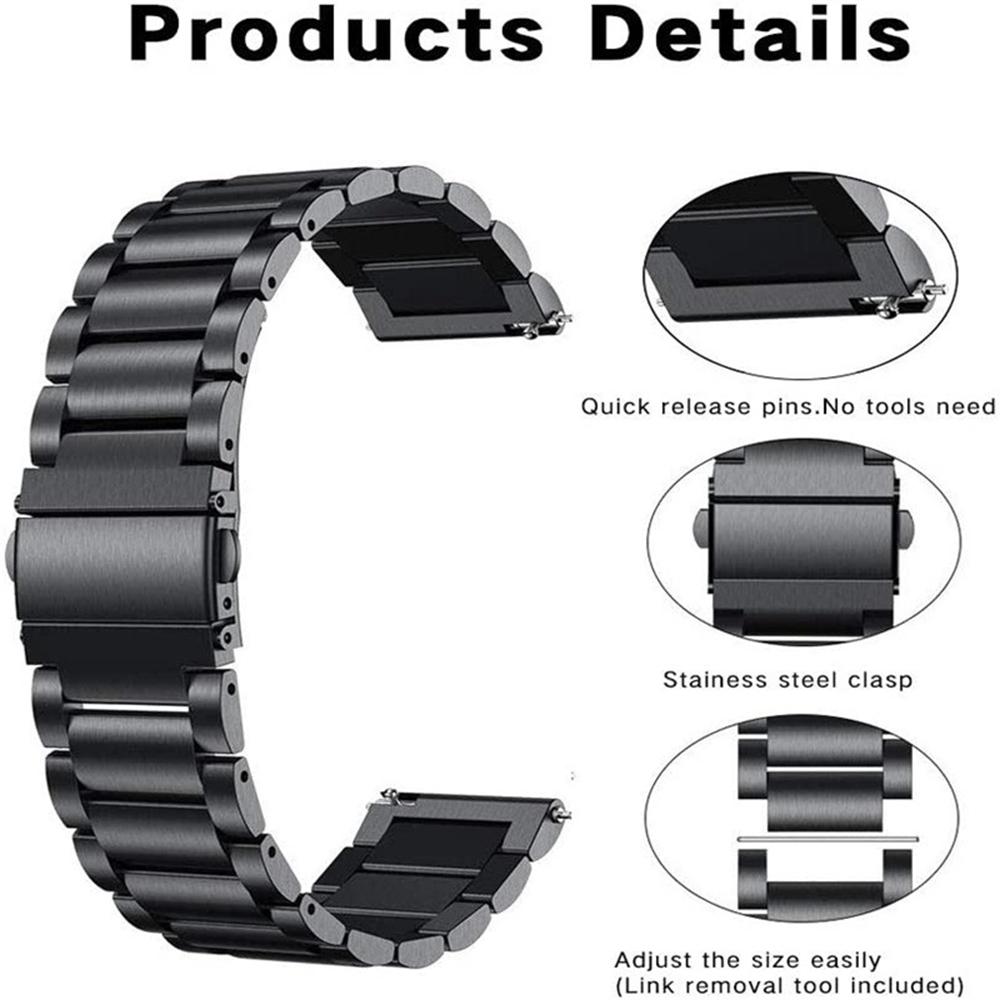 Watch Band for Huawei Talkband B7/B6/B3/Huawei Watch Fit mini Titanium Alloy 16mm 3-Bead Wrist Strap