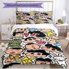 Set copripiumino 3 pezzi (1*Copripiumino + 2*Federe, Senza Nucleo), Set Biancheria da Letto Morbido Stagione Unica con Stampa Crayon Shin, Regalo per Arredamento Camera da Letto