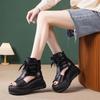 Women's 2025 Summer Trendy Platform Wedge Sandals - Genuine Leather, Fish Mouth Design, Thick Sole, Roman Style