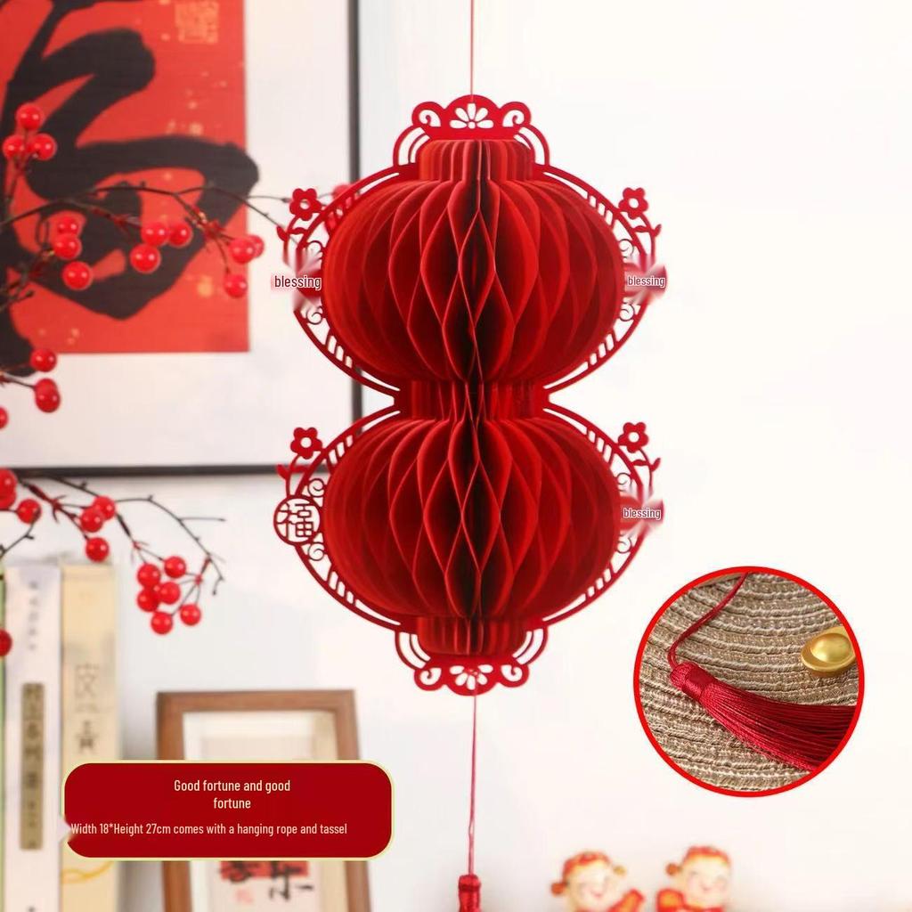3D Horse Year Chinese Lantern Honeycomb Hanging Ornament for 2026 Spring Festival