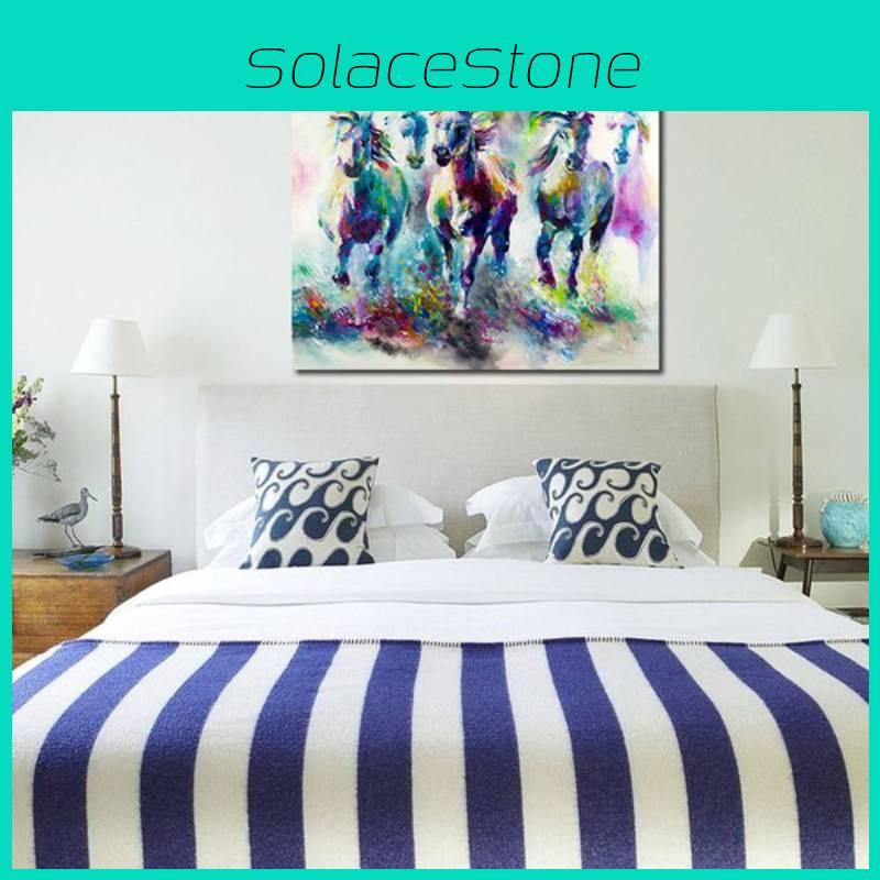 Modern Abstract Animal Art Canvas Decoration For Home Office Wall Hanging With Horses