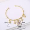 7-Color Sparkling Zircon Animal Bear Star Pendant Bracelet Bangle for Women Birthday Gift New Fashion Party Charm Wrist Jewelry