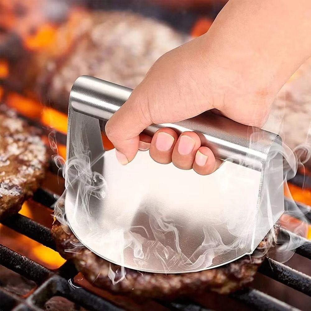 Stainless Steel Hamburger Meat Press Circular Square Press Patty Maker Mold  Grill