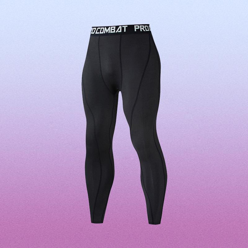 Men's Quick-Dry Compression Sports Pants: Tight, Breathable, High Elasticity for Basketball, Football, Running, and Fitness Training.