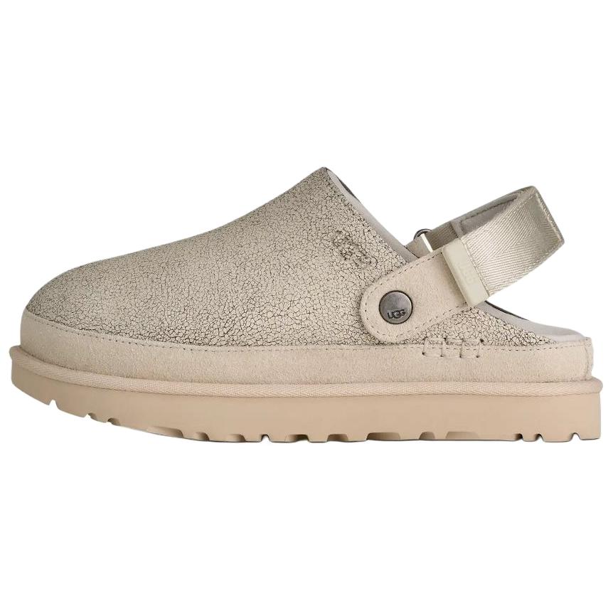 UGG Goldenstar Crackle Clog Leather Low top Casual Shoes Women s Ecru 1177853-CRCK 37