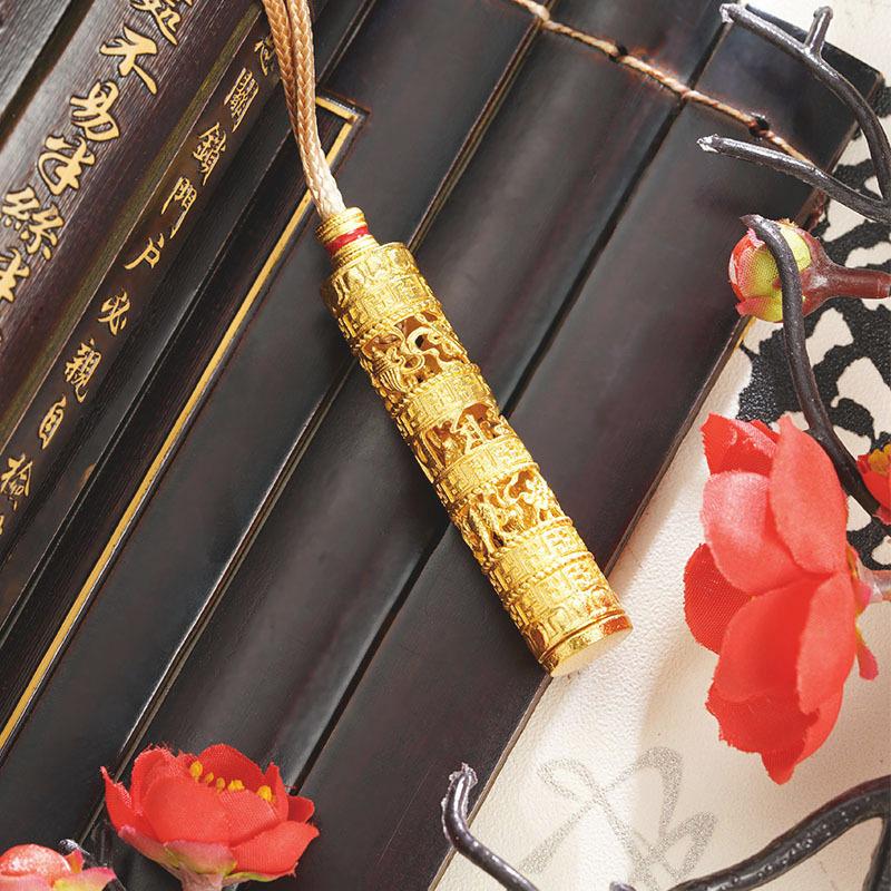 Hollow Out Bodhisattva with Opening and Closing Auspicious Chinese Style Jewelry Necklace Pendant