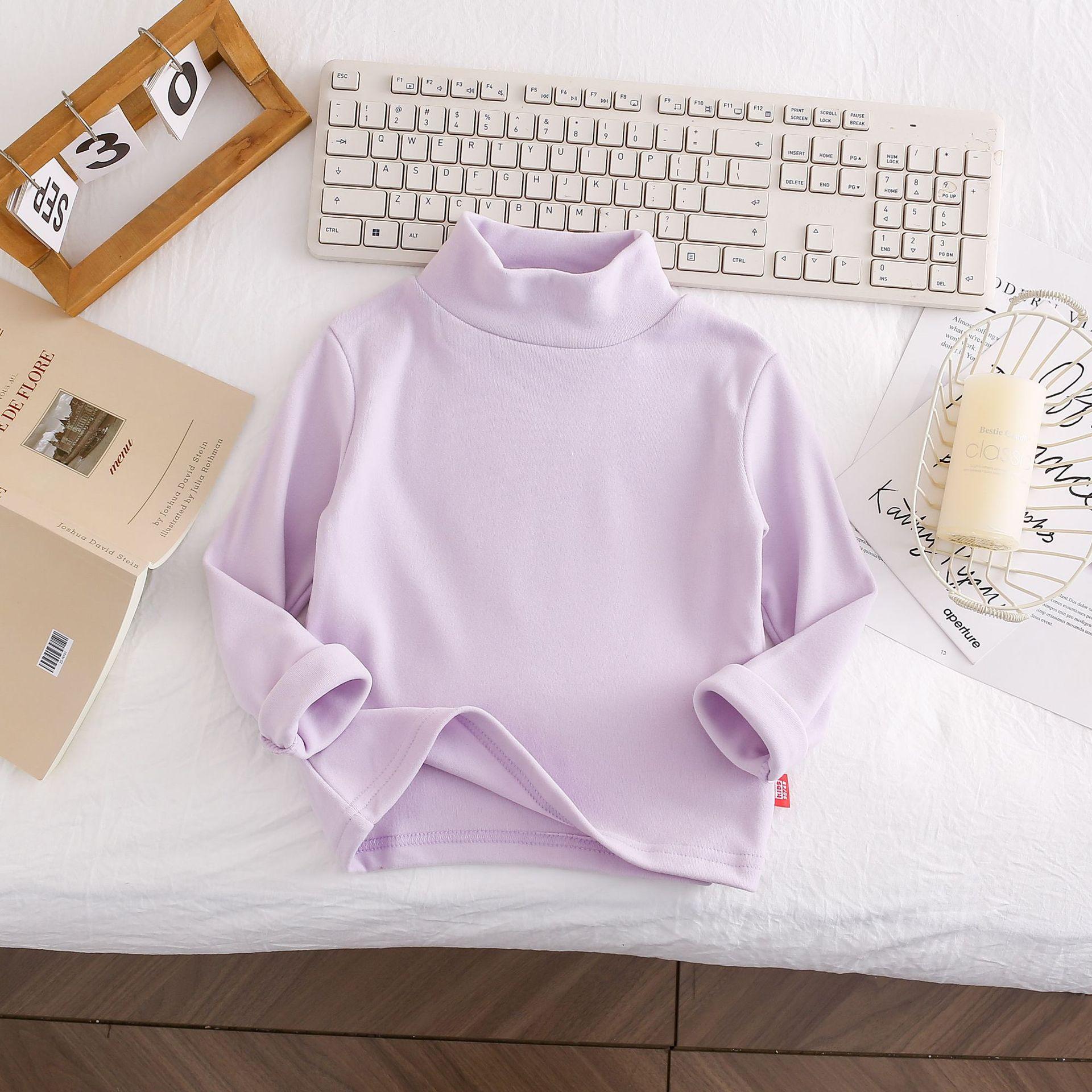 

Новая осенняя одежда для детей: Немецкая бархатная базовая рубашка, стильная и универсальная. Топ с длинным рукавом и воротником, модная и теплая одежда 140cm фиолетовый