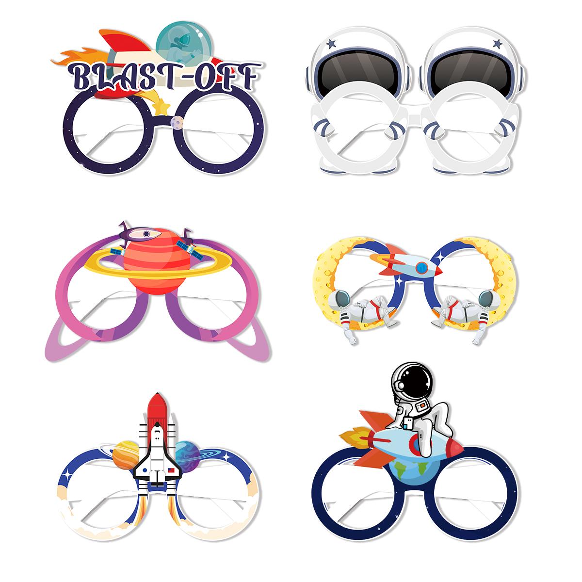

Outer Space Paper Eyeglasses Space Birthday Decorations Solar System Planet Astronaut Rocket Theme Glasses for Kids Boys Favors