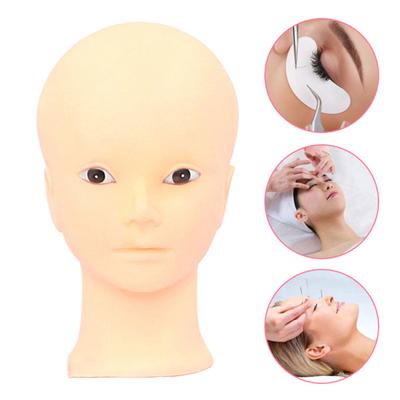 Profesionálna ženská manekýnová hlava na nácvik líčenia, holá manekýnová hlava s dobrým výstavným efektom na tréning líčenia, predlžovanie mihalníc a