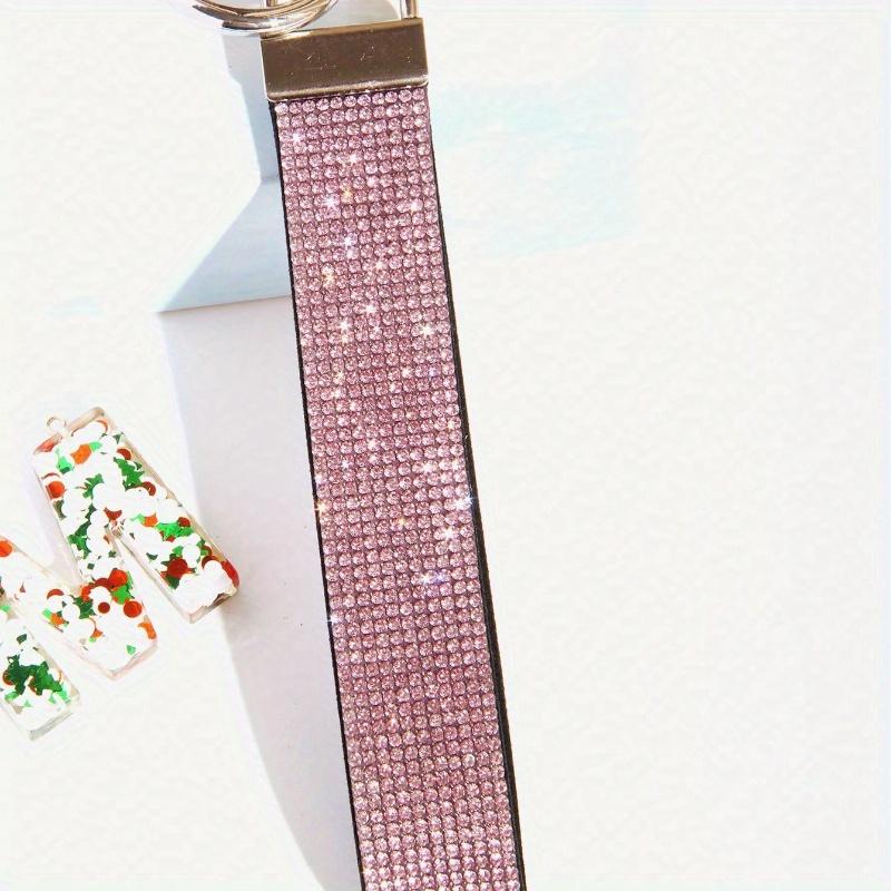1 pz Cinturino da Polso Bling Glitter con Decorazioni di Strass con Portachiavi Wristlet Portachiavi per Pochette e Portachiavi Ciondoli Cordino Portachiavi Cancelleria Scolastica