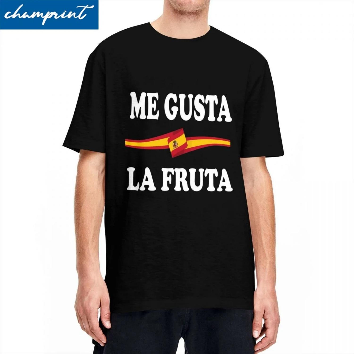 

Me Gusta La Fruta Ayuso Sanchez Spain T-Shirt Men Women I Like Fruits Spanish Meme Vintage Pure Cotton Tees Round Neck Clothes S чёрный
