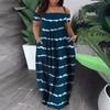 Sommermode Lässiges Sexy Print Off-the-Shoulder Kleid
