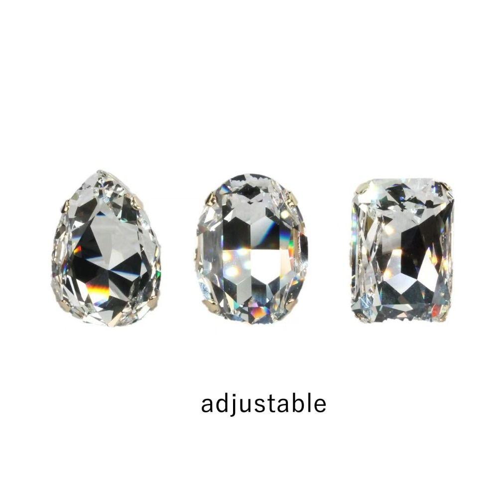 3PCs Square Shape Vintage Wedding Ring Adjustable Size Adjustable Crystal Ring Party Accessories