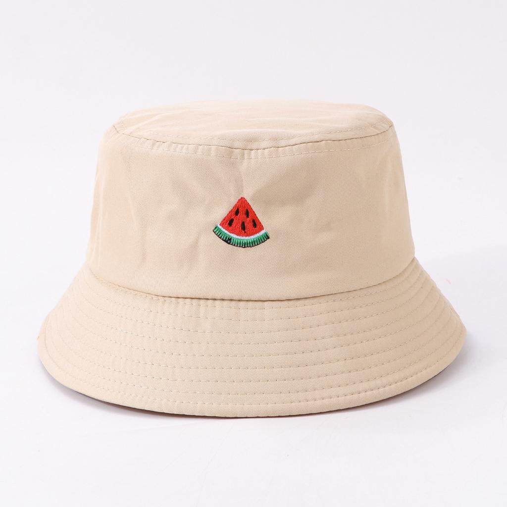 Watermelon Embroidery Fisherman's Hat Unisex Outdoor Sports Cap All-Season Style for Men And Women