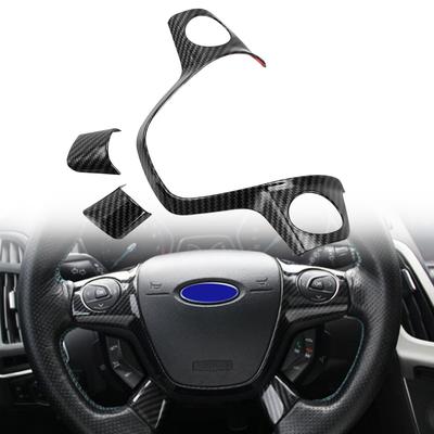 1 τεμ Για Ford Focus 3 Mk3 (2012 -2014 )/Για Kuga 2013 -2015 Αξεσουάρ Αυτοκόλλητο Διακοσμητικό κάλυμμα τιμονιού Styling
