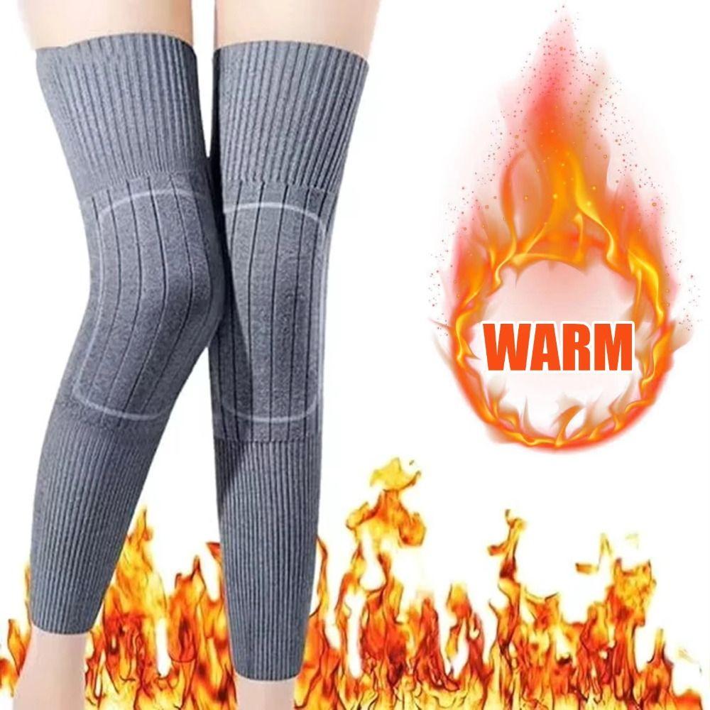 Cold-proof Warm Knee Pads Windproof Elastic Thick Knee Protector with Straps Wraps Leg Thermal Leg Warmers Old Cold Legs
