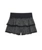 HUG YOUR SKIN Ribbon Tiered Skirt Pants (Black)