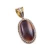 Natural Botswana Agate 925 Solid Sterling Silver Gift TwoTone Pendant 1.50" S7Q93