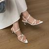 Fashion Bailamos 2025 Summer New Brand Women Sandal Fashion Narrow Band Gladiator Shoes Thin Heel Outdoor Dress Pumps Sandal Shoes