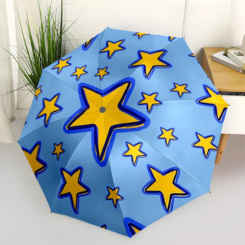 1pc Starry Sky Automatic Opening/Closing Umbrella with Operation & Windproof Canopy yy260311092