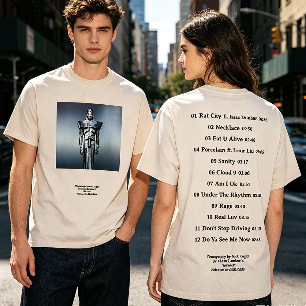 Summer Hot Sale AdamLambert Adam Album T-shirt Short Sleeve Summer O-neck Female Tshirts Unisex Harajuku Cotton Hip Hop Streetwear Oversized T-shirt
