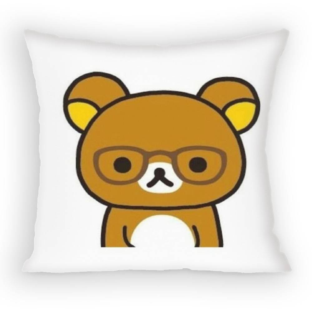 Cute Cartoon Rilakkuma Kawaii Bear Pillow Case Sofa Living Room Bedroom Headboard Backrest Cushion Square Cushion Nap Time