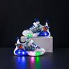 NEW LED Light Shoe Boys Cartoon Mesh Breathable Basketball Sneakers Kids Sport Shoes Non-slip Walking Shoes Skate Flat