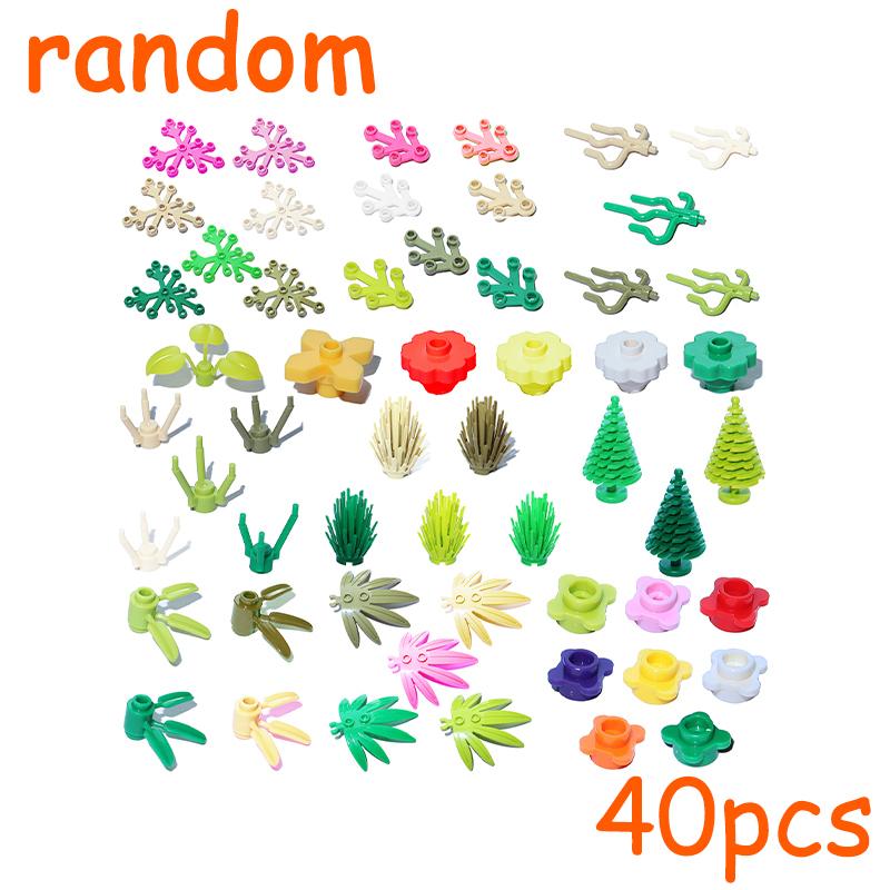 MOC Plants Accessories Bricks City Big Pine Tree Branch Bush Green Grass Flower Building Bricks 2417 2423 4727 6255 30176 33291