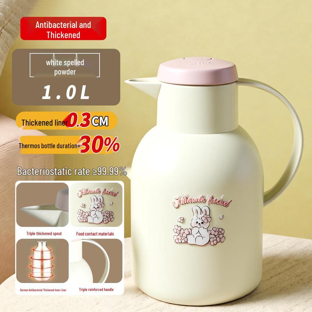 Large Capacity Insulated Water Bottle with Portable Glass Liner – Ideal for Home or Student Dorm Use