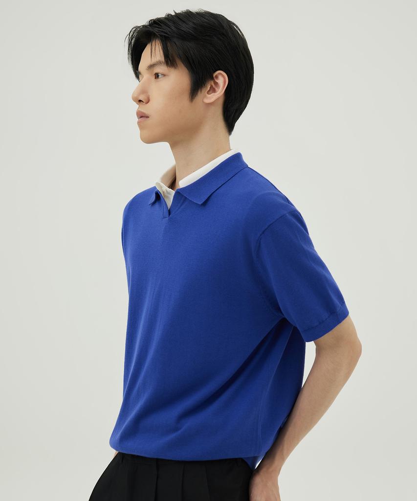 THEKNITCOMPANY Lecture Cotton Knitted Collared T-Shirt 6 Colors (Type A)