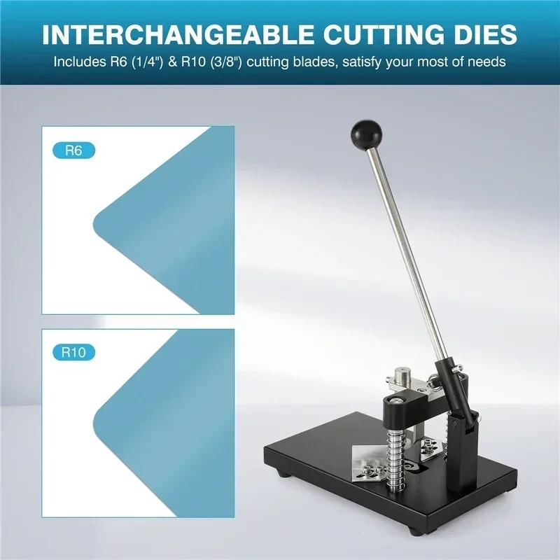 Metal Corner Rounder Cutter R6 R10 Heavy Duty Manual Cutting Fillet Machine for Paper Holding Printing Packaging Industry