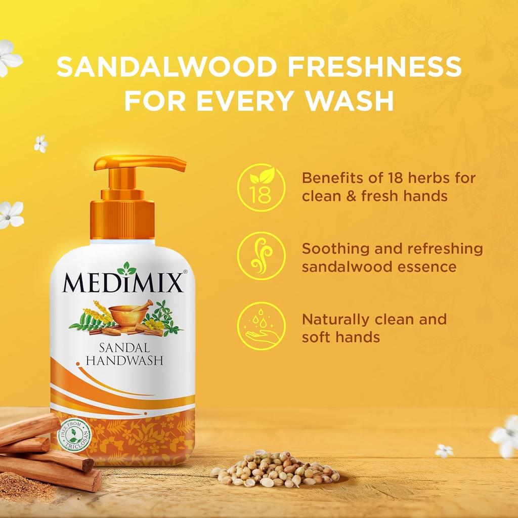 Medimix Sandal Liquid Handwash 500g Combo Pack | Gentle Germ Protection, Soft Moisturized Hands