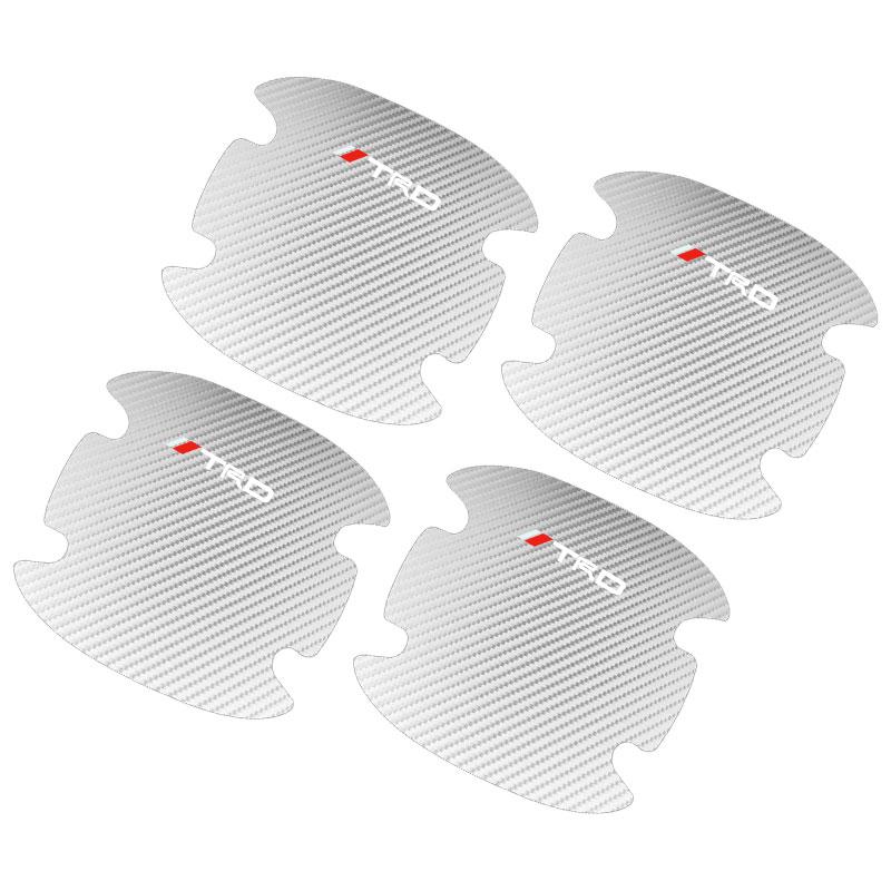 4P/Set Car Door Handle Anti-scratch Sticker Carbon Fibre for Toyota TRD GR RAV4 Avensis Yaris Levin Reiz Crown Vios Accessories