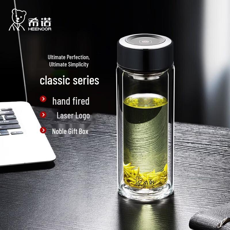 Heenoor Double-Layer Glass Tea Infuser Cup