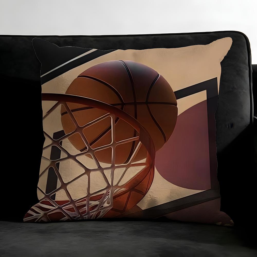 Basketball Sport Cushion Cover Pillowcase Ultra Soft Skin Friendly Fabric Cloud Like Comfort & Concealed Zipper