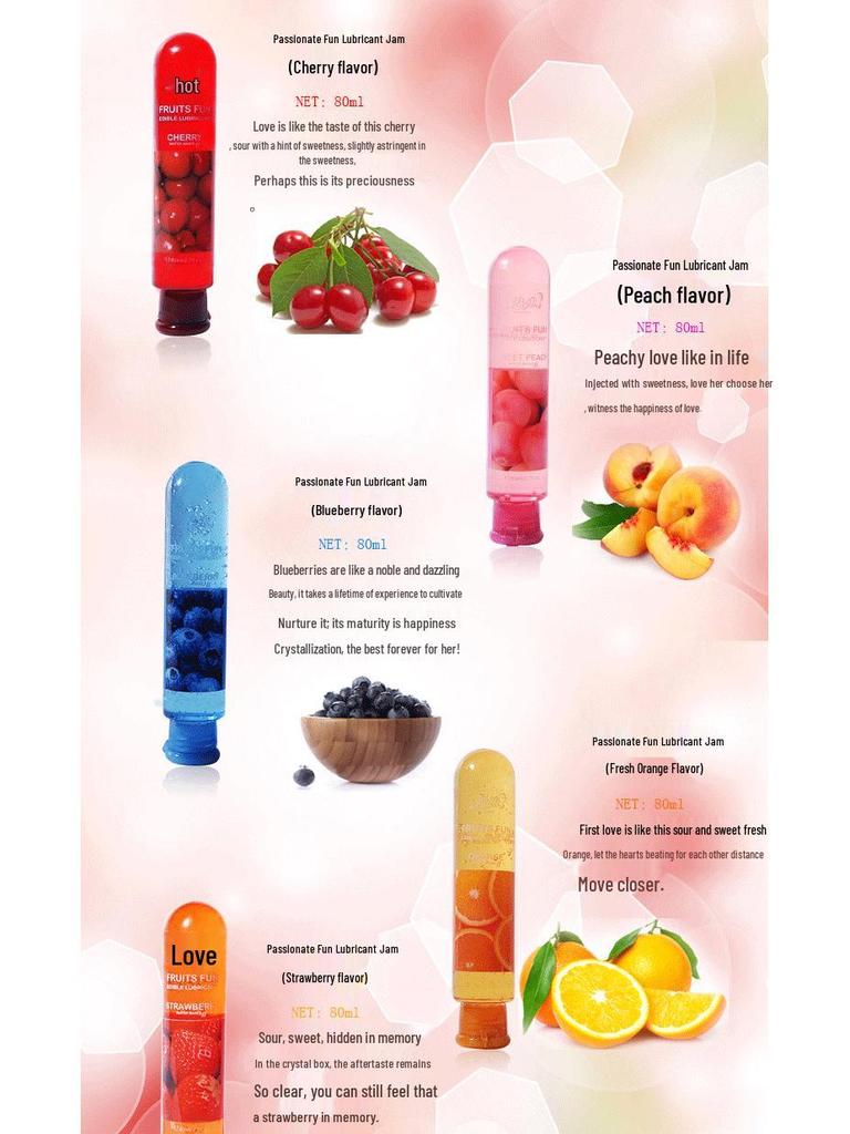 Hot Love Fruit Flavored Water-Based Lubricant Gel for Adult Intimacy