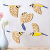 5 Pcs Wooden Flying Bird Wall Art Rustic Scandinavian Style Birds Wall Hanging Decor for Living Room Bedroom Kitchen Office Decor